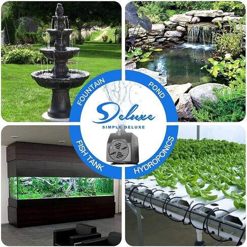 Simple Deluxe 4.3ft High Lift 160GPH 8W Water Table Pump (600L/H) with 2 Nozzles, Perfect for Fish Tank, Pond, Aquarium, Hydroponics, Black in Saudi Arabia