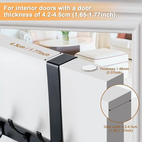 BOOMIBOO Over The Door Hooks, Sturdy Door Hanger, Towel Rack Towel Hooks for Bathroom 12 Hooks Large Over The Door for Bathroom, Bedroom，Kitchen in Saudi Arabia