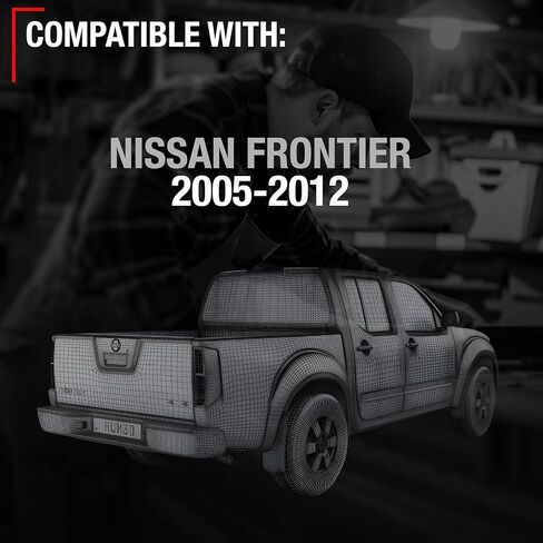 مجموعة مقبض الباب الخلفي من TRUBUILT1 AUTOMOTIVE - متوافقة مع سيارة Nissan Frontier Pick Up 2005-2012 - مع فتحة مفتاح باللون الأسود المزخرف - OEM 90606-EA810، 81576 in Kuwait