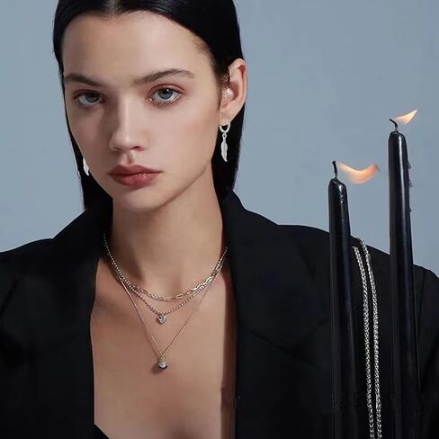 KaFu Surgical Stainless Steel Huggie Hinged Hoop Earrings Punk Hip Hop Cool Goth Black Silver Feather Drop Dangle Earrings for Men Women in Saudi Arabia