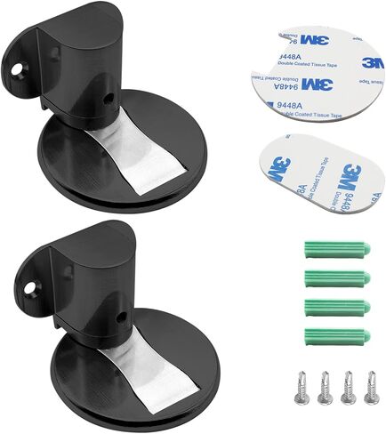 2pcs Adjustable Magnetic Door Stop, Floor Mount Magnet Door Stopper, Anti-Rust Doorstop with 3M Adhesive Hold Door Open, Magnetic Door Stopper for Home Office Bedroom - Black in Saudi Arabia