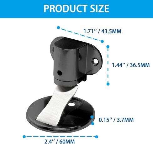 2pcs Adjustable Magnetic Door Stop, Floor Mount Magnet Door Stopper, Anti-Rust Doorstop with 3M Adhesive Hold Door Open, Magnetic Door Stopper for Home Office Bedroom - Black in Saudi Arabia