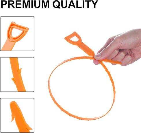 POPULO 6-Pack Hair Drain Clog Remover - 25-Inch Snake Tool for Bathtubs and Bathrooms - Includes 5 Orange and 1 Green Removers in Kuwait