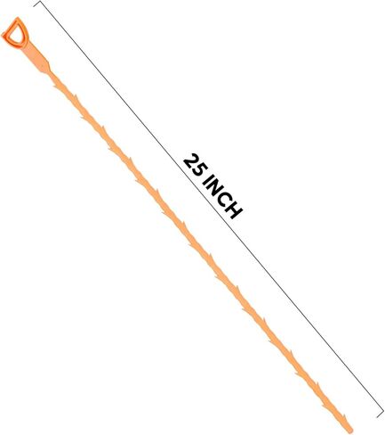 POPULO 6-Pack Hair Drain Clog Remover - 25-Inch Snake Tool for Bathtubs and Bathrooms - Includes 5 Orange and 1 Green Removers in Kuwait