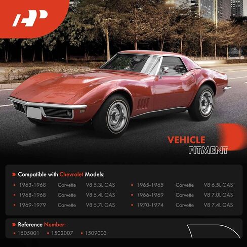 A-Premium Power Steering Valve Cylinder Ram Hose Kit Compatible with Chevrolet Corvette 1963-1979 5.3L 5.4L 5.7L 6.5L 7.0L 7.4L, Replace # 1505001, 1502007 in Saudi Arabia