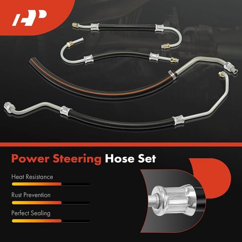 A-Premium Power Steering Valve Cylinder Ram Hose Kit Compatible with Chevrolet Corvette 1963-1979 5.3L 5.4L 5.7L 6.5L 7.0L 7.4L, Replace # 1505001, 1502007 in Saudi Arabia