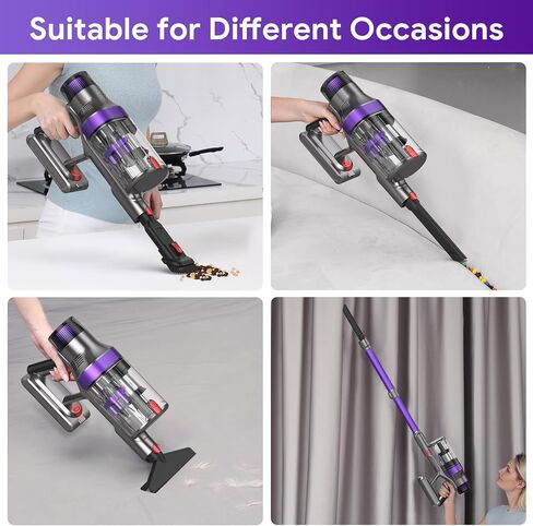 Cordless Vacuum Cleaner, 530W/38Kpa Stick Vacuum Cleaner with 2 Dust Cups Design, 8 in 1 Vacuum Cleaner Pet Hair with OLED Touch Screen for Home/Pet Hair/Carpet/Hard Floor/Car Cleaning in Saudi Arabia
