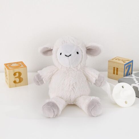 Little Love by NoJo Lamb Shaped White and Taupe Plush Pacifier Buddy in Saudi Arabia
