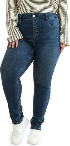 Women's Plus Size Slim Fit Skinny Jeans High Waist Totally Shaping Denim Jeans in Saudi Arabia