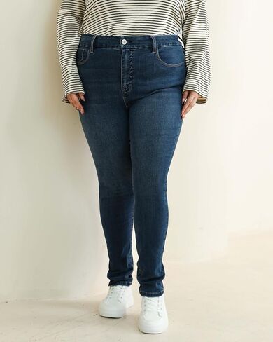 Women's Plus Size Slim Fit Skinny Jeans High Waist Totally Shaping Denim Jeans in Saudi Arabia