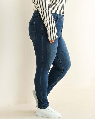 Women's Plus Size Slim Fit Skinny Jeans High Waist Totally Shaping Denim Jeans in Saudi Arabia