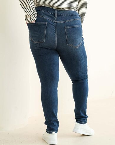 Women's Plus Size Slim Fit Skinny Jeans High Waist Totally Shaping Denim Jeans in Saudi Arabia