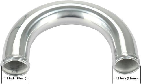Ucreative 180 درجة سبائك الألومنيوم أنبوب المبرد الأنابيب مدخل هواء أنبوب فضي اللون للسيارة OD: 1.5 بوصة (38 مم) in Kuwait