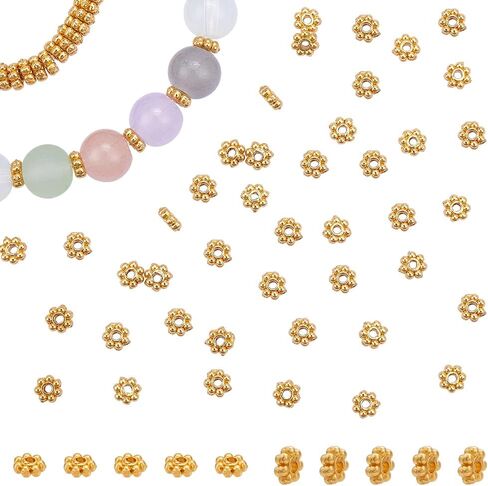 PH PandaHall 300pcs زهرة التبتية فاصل الخرز 6mm ​​العتيقة الفضة الخرز ديزي الفواصل سبيكة معدنية مجوهرات الفواصل البسيطة ندفة الثلج فضفاض الخرز لسوار قلادة القرط صنع المجوهرات in Saudi Arabia