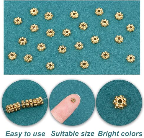 PH PandaHall 300pcs زهرة التبتية فاصل الخرز 6mm ​​العتيقة الفضة الخرز ديزي الفواصل سبيكة معدنية مجوهرات الفواصل البسيطة ندفة الثلج فضفاض الخرز لسوار قلادة القرط صنع المجوهرات in Saudi Arabia