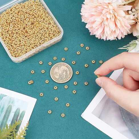 PH PandaHall 300pcs زهرة التبتية فاصل الخرز 6mm ​​العتيقة الفضة الخرز ديزي الفواصل سبيكة معدنية مجوهرات الفواصل البسيطة ندفة الثلج فضفاض الخرز لسوار قلادة القرط صنع المجوهرات in Saudi Arabia