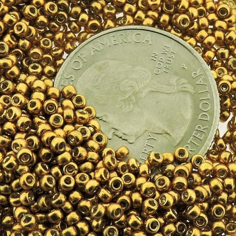 Duracoat المجلفن الذهب ميوكي اليابانية المستديرة حبات البذور الزجاجية 11/0 حوالي 24 جرام 5 بوصة أنبوب in Saudi Arabia