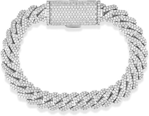 Gemsme Cuban Bracelet For Men Women, Hip Hop Heavy 18k Gold Plated Full Iced Out Miami Cuban Link Chain Bracelet in Kuwait