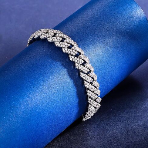 Gemsme Cuban Bracelet For Men Women, Hip Hop Heavy 18k Gold Plated Full Iced Out Miami Cuban Link Chain Bracelet in Kuwait