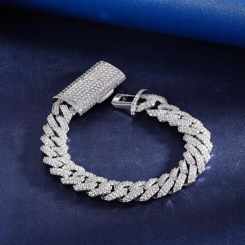 Gemsme Cuban Bracelet For Men Women, Hip Hop Heavy 18k Gold Plated Full Iced Out Miami Cuban Link Chain Bracelet in Kuwait