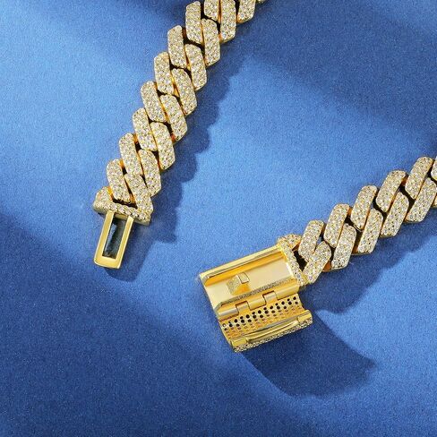 Gemsme Cuban Bracelet For Men Women, Hip Hop Heavy 18k Gold Plated Full Iced Out Miami Cuban Link Chain Bracelet in Kuwait