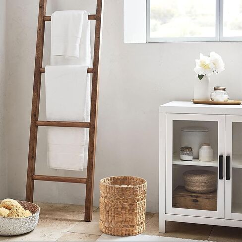 سلة مهملات الحمام - سلة المهملات المزخرفة المصنوعة من الأعشاب البحرية المنسوجة يدويًا مع سلة قمامة داخلية من البلاستيك الشفاف in Kuwait