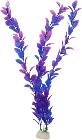 Aquarium Plastic Plants Purple 6pcs in Saudi Arabia