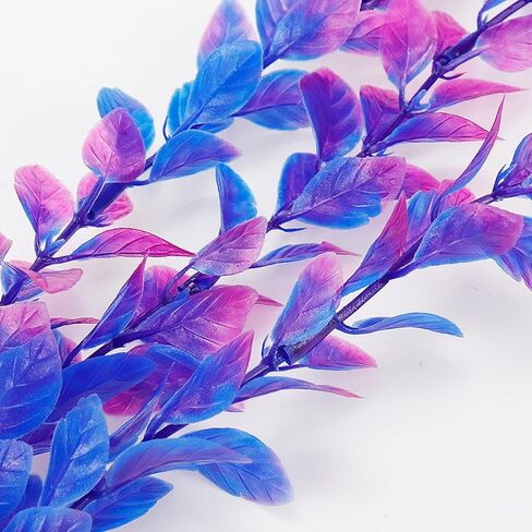 Aquarium Plastic Plants Purple 6pcs in Saudi Arabia