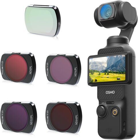 مجموعة مرشحات RCGEEK ND متوافقة مع DJI OSMO Pocket 3، 5 عبوات من مرشحات عدسة الكاميرا المستقطبة والكثافة المحايدة لملحقات DJI Osmo Pocket 3 (UV، ND8/PL، ND16/PL، ND32/PL، ND64/PL) in Kuwait