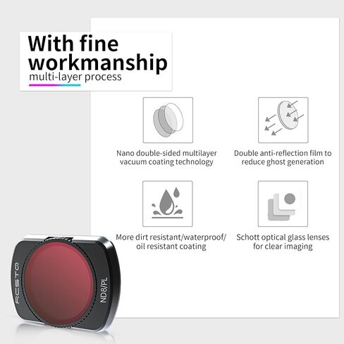 مجموعة مرشحات RCGEEK ND متوافقة مع DJI OSMO Pocket 3، 5 عبوات من مرشحات عدسة الكاميرا المستقطبة والكثافة المحايدة لملحقات DJI Osmo Pocket 3 (UV، ND8/PL، ND16/PL، ND32/PL، ND64/PL) in Kuwait