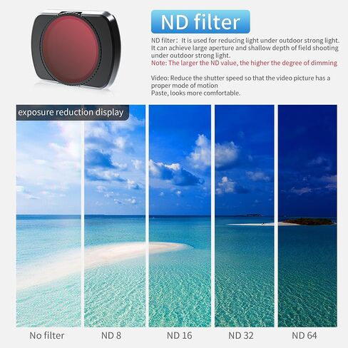 مجموعة مرشحات RCGEEK ND متوافقة مع DJI OSMO Pocket 3، 5 عبوات من مرشحات عدسة الكاميرا المستقطبة والكثافة المحايدة لملحقات DJI Osmo Pocket 3 (UV، ND8/PL، ND16/PL، ND32/PL، ND64/PL) in Kuwait