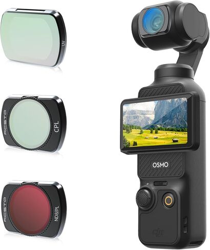 مجموعة مرشحات RCGEEK ND متوافقة مع DJI OSMO Pocket 3، 3 عبوات من مرشحات عدسة الكاميرا المستقطبة والكثافة المحايدة لملحقات DJI Osmo Pocket 3 (CPL، UV، ND8/PL) in Kuwait