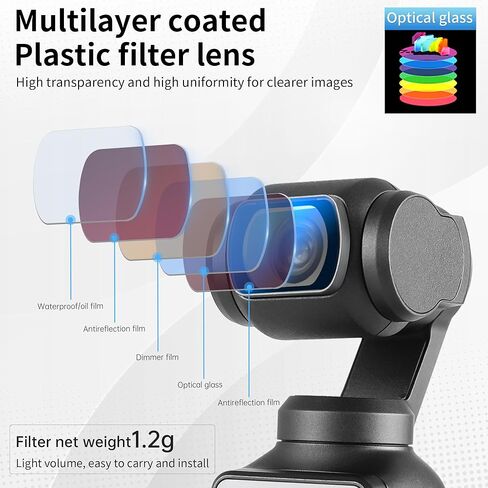 مجموعة مرشحات RCGEEK ND متوافقة مع DJI OSMO Pocket 3، 3 عبوات من مرشحات عدسة الكاميرا المستقطبة والكثافة المحايدة لملحقات DJI Osmo Pocket 3 (CPL، UV، ND8/PL) in Kuwait