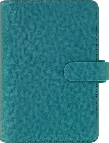 Filofax Saffiano Organizer, Personal Size, Aquamarine - Cross-Grain, Leather-Look, Six Rings, Week-to-View Calendar Diary, Multilingual, 2024 (C022530-24) in Saudi Arabia