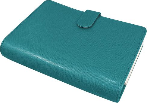Filofax Saffiano Organizer, Personal Size, Aquamarine - Cross-Grain, Leather-Look, Six Rings, Week-to-View Calendar Diary, Multilingual, 2024 (C022530-24) in Saudi Arabia