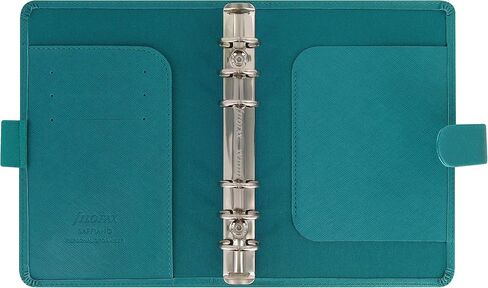 Filofax Saffiano Organizer, Personal Size, Aquamarine - Cross-Grain, Leather-Look, Six Rings, Week-to-View Calendar Diary, Multilingual, 2024 (C022530-24) in Saudi Arabia