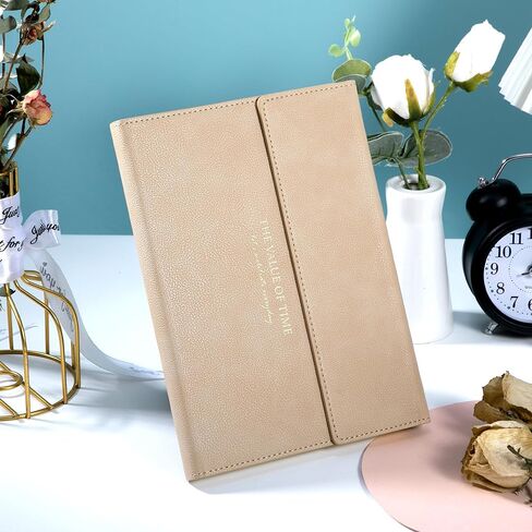 Magnetic Journal for Women and Girls, A5 Leather Hardcover Journaling Notebook, 224 Pages 100 Gsm Thick Paper Lined Mood Tracker Journals for Writing, 5.7x8.3 In, Pink in Saudi Arabia