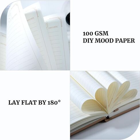 Magnetic Journal for Women and Girls, A5 Leather Hardcover Journaling Notebook, 224 Pages 100 Gsm Thick Paper Lined Mood Tracker Journals for Writing, 5.7x8.3 In, Pink in Saudi Arabia