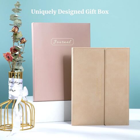 Magnetic Journal for Women and Girls, A5 Leather Hardcover Journaling Notebook, 224 Pages 100 Gsm Thick Paper Lined Mood Tracker Journals for Writing, 5.7x8.3 In, Pink in Saudi Arabia