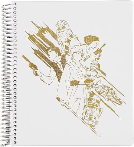 دفتر ملاحظات Erin Condren ملفوف معدني مقاس 7 × 9 بوصة من Star Wars (ورق رسم بياني) - غطاء جلد نباتي كلاسيكي للأبطال ولفائف بلاتينية. 160 صفحة 80 رطلًا من ورق الموهوك شديد التحمل. تتضمن ورقة لاصقة in Saudi Arabia