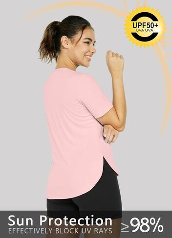 Women's Workout Tops Short Sleeve Shirts Sun Protection Shirt UV SPF UPF 50+ Hiking Running Quick Dry in Saudi Arabia