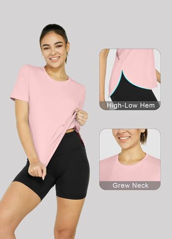 Women's Workout Tops Short Sleeve Shirts Sun Protection Shirt UV SPF UPF 50+ Hiking Running Quick Dry in Saudi Arabia