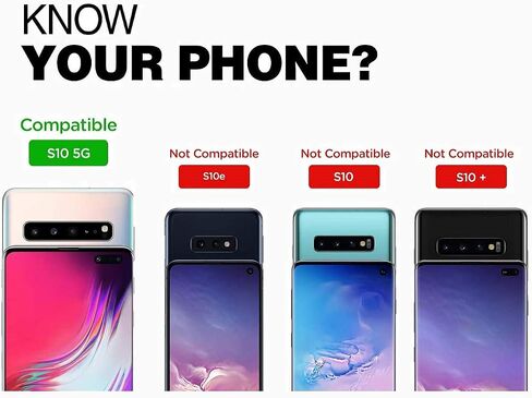 حافظة بمشبك حزام لهاتف Galaxy S10 5G (2019 Scorpio Armor) غطاء حماية متين مع حامل لهاتف Samsung S10 5G - أسود in Kuwait
