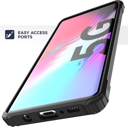 حافظة بمشبك حزام لهاتف Galaxy S10 5G (2019 Scorpio Armor) غطاء حماية متين مع حامل لهاتف Samsung S10 5G - أسود in Kuwait