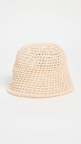 قبعة دلو منسوجة مفتوحة للنساء من Lele Sadoughi in Kuwait