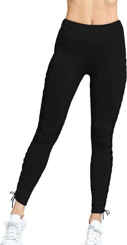 xxxiticat Women's Lace Up Legging Pants High Wasit Side Tie Up Eyelet Bandage Bodycon Gym Sportswear Long Trousers in Saudi Arabia