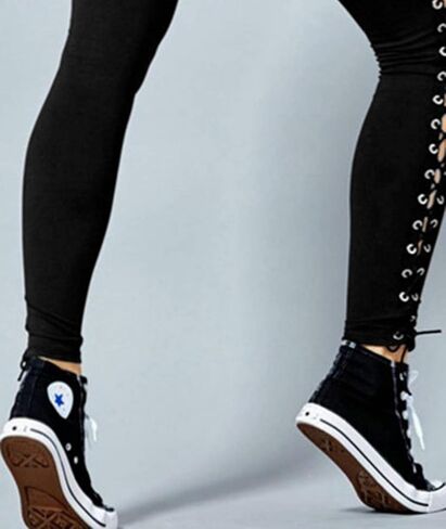 xxxiticat Women's Lace Up Legging Pants High Wasit Side Tie Up Eyelet Bandage Bodycon Gym Sportswear Long Trousers in Saudi Arabia
