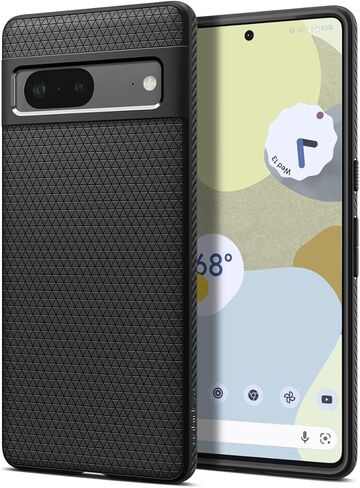 Spigen Liquid Air Case Compatible with Google Pixel 7, Thermoplastic Polyurethane |Shock-Absorbent| Wireless Charging Compatible - Matte Black in Saudi Arabia