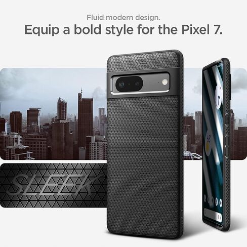 Spigen Liquid Air Case Compatible with Google Pixel 7, Thermoplastic Polyurethane |Shock-Absorbent| Wireless Charging Compatible - Matte Black in Saudi Arabia