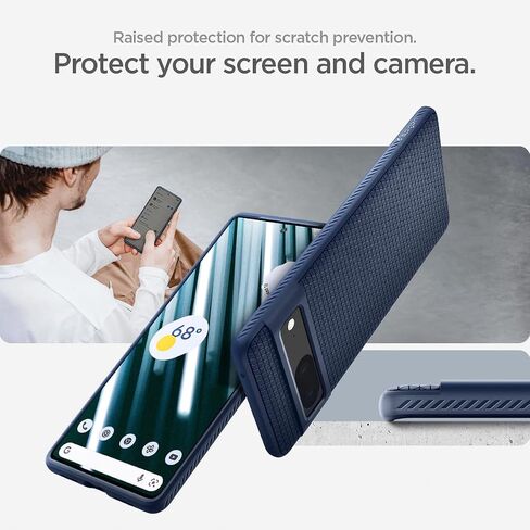 Spigen Liquid Air Case Compatible with Google Pixel 7, Thermoplastic Polyurethane |Shock-Absorbent| Wireless Charging Compatible - Matte Black in Saudi Arabia
